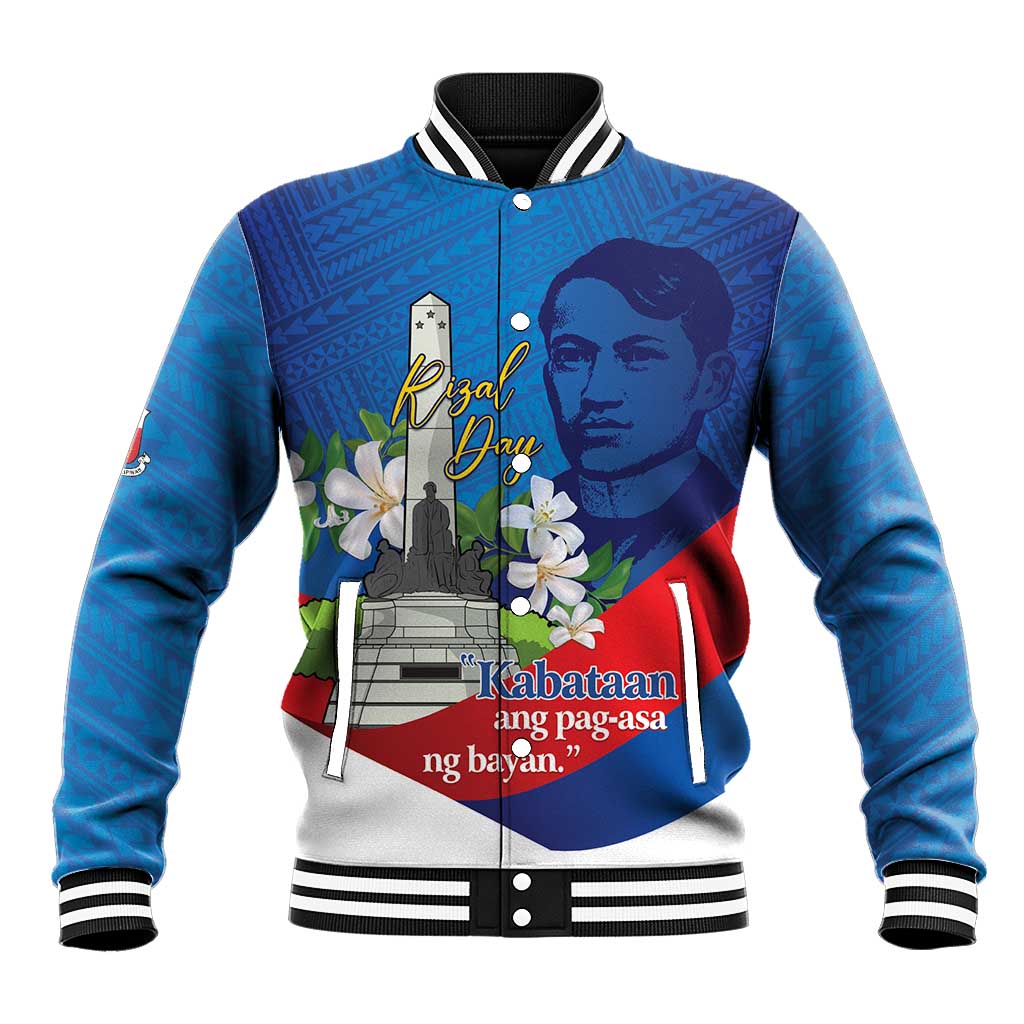 Philippines Rizal Day Baseball Jacket Filipino Motto Stella Polynesian Pattern LT14 Unisex Blue - Polynesian Pride