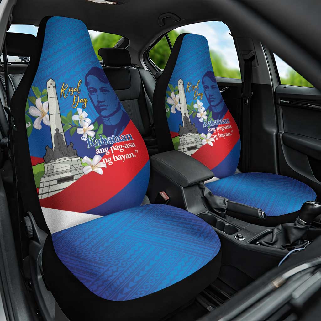 Philippines Rizal Day Car Seat Cover Filipino Motto Stella Polynesian Pattern LT14 One Size Blue - Polynesian Pride