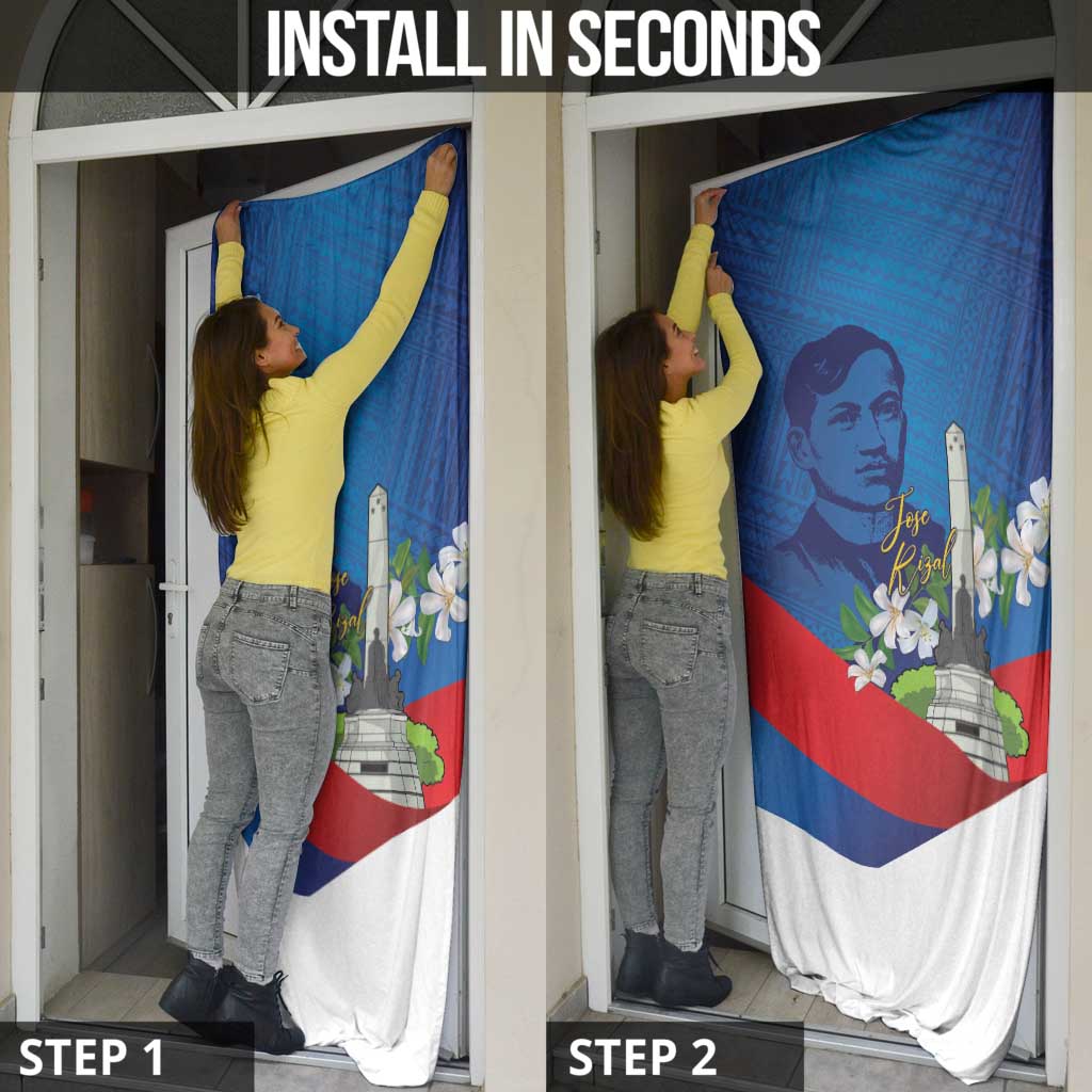Philippines Rizal Day Door Cover Filipino Motto Stella Polynesian Pattern LT14 - Polynesian Pride