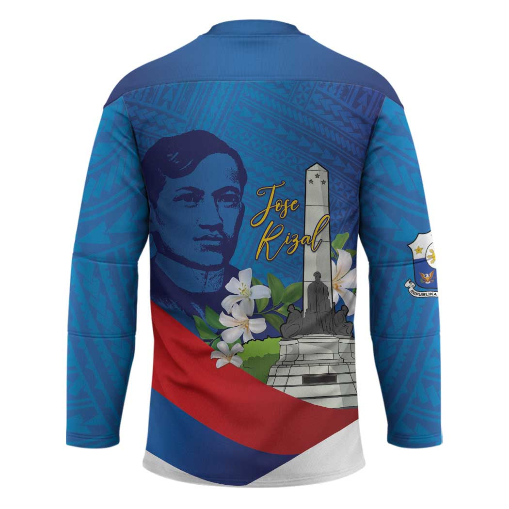 Philippines Rizal Day Hockey Jersey Filipino Motto Stella Polynesian Pattern LT14 - Polynesian Pride