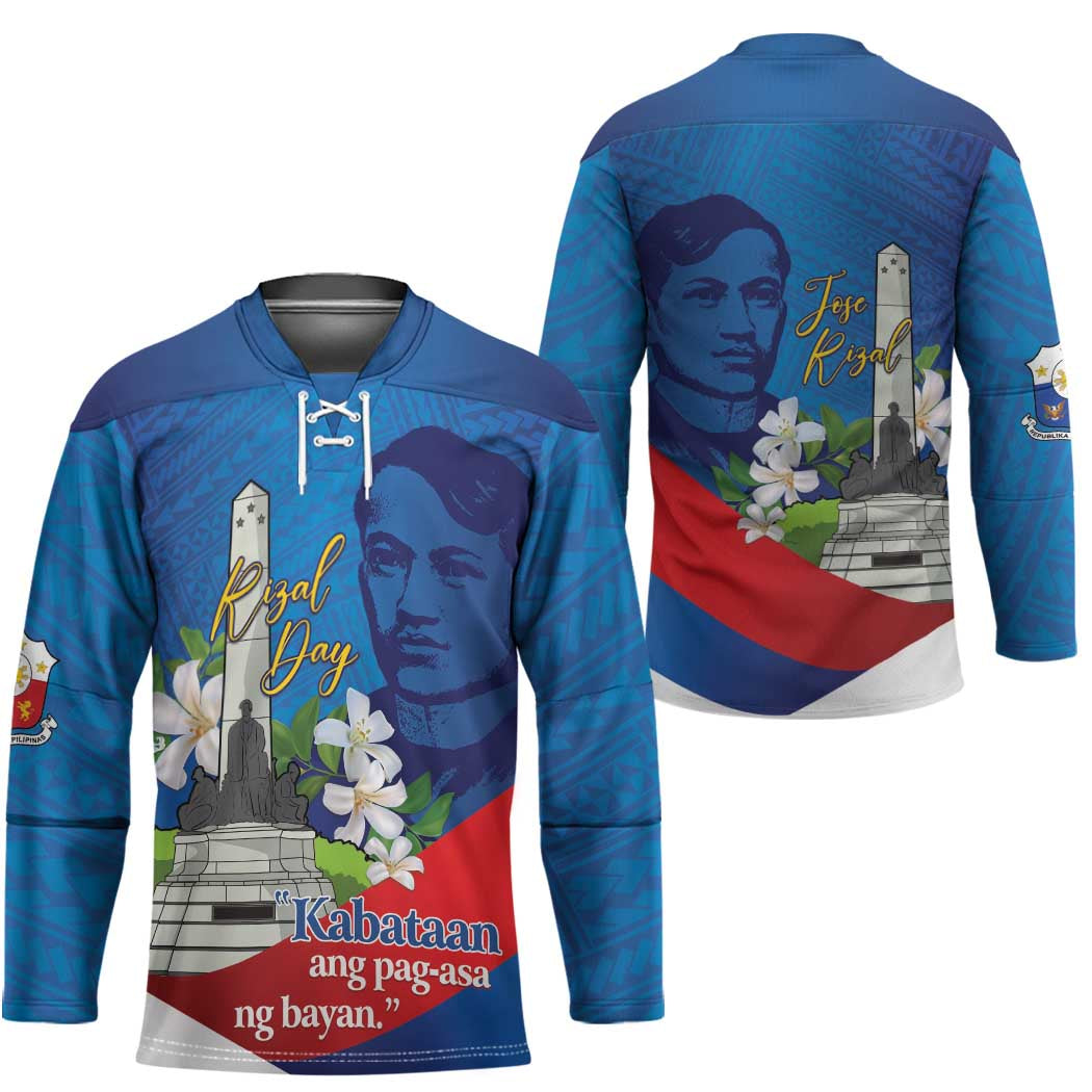 Philippines Rizal Day Hockey Jersey Filipino Motto Stella Polynesian Pattern LT14 - Polynesian Pride
