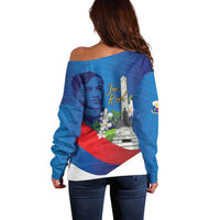 Philippines Rizal Day Off Shoulder Sweater Filipino Motto Stella Polynesian Pattern LT14 - Polynesian Pride
