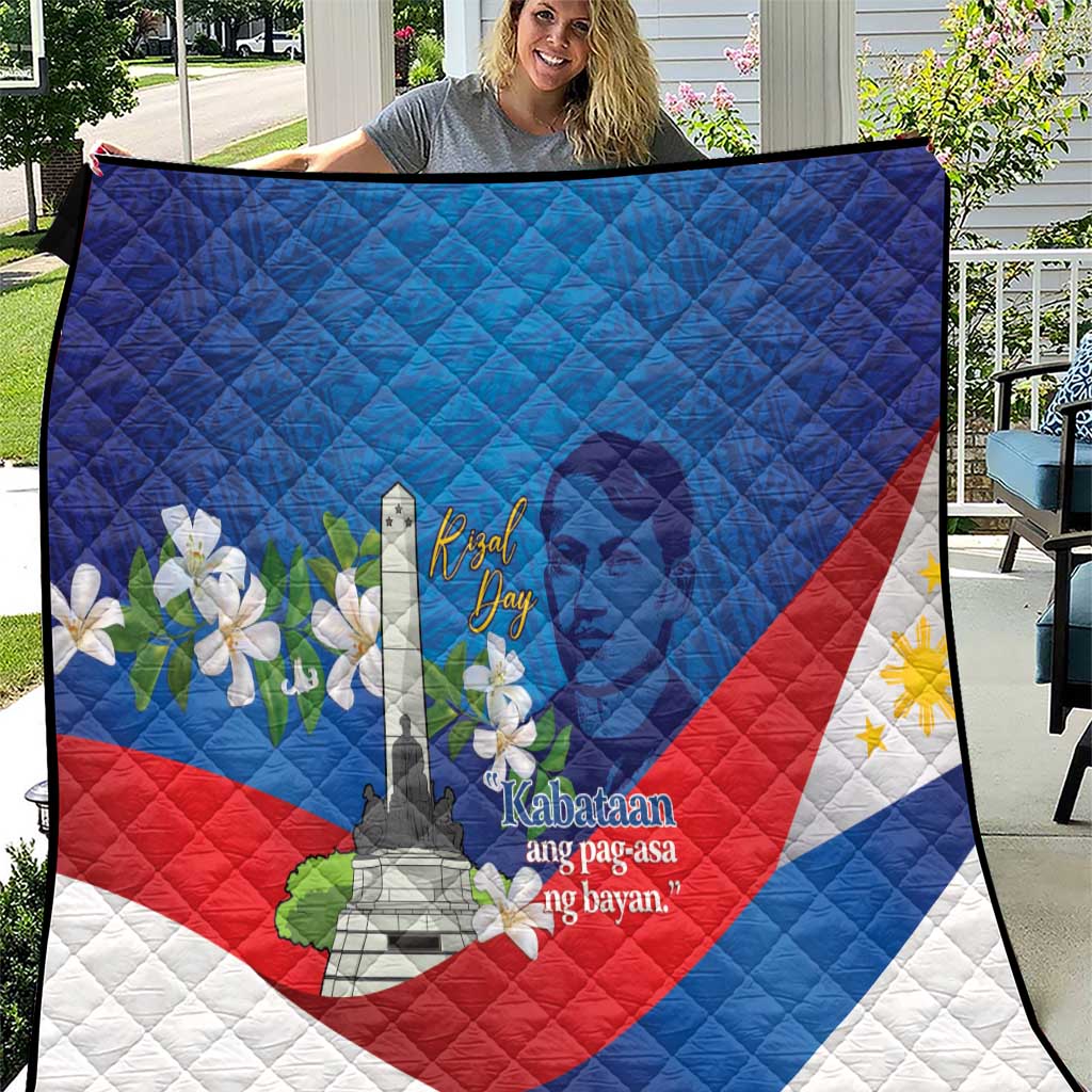 Philippines Rizal Day Quilt Filipino Motto Stella Polynesian Pattern LT14 Blue - Polynesian Pride