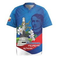 Philippines Rizal Day Rugby Jersey Filipino Motto Stella Polynesian Pattern LT14 Blue - Polynesian Pride