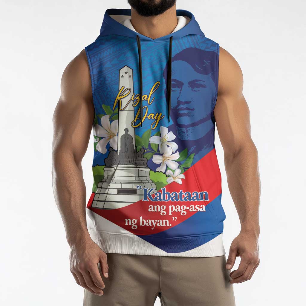 Philippines Rizal Day Sleeveless Hoodie Filipino Motto Stella Polynesian Pattern LT14 - Polynesian Pride