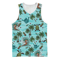 Aloha Hawaii Surfing Tropical Seamless Basketball Jersey LT14 Unisex Cyan - Polynesian Pride