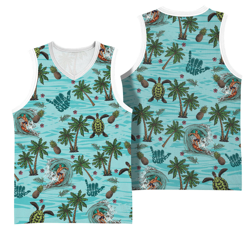 Aloha Hawaii Surfing Tropical Seamless Basketball Jersey LT14 - Polynesian Pride