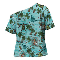 Aloha Hawaii Surfing Tropical Seamless Cross Shoulder Shirt LT14 - Polynesian Pride
