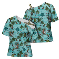 Aloha Hawaii Surfing Tropical Seamless Cross Shoulder Shirt LT14 - Polynesian Pride