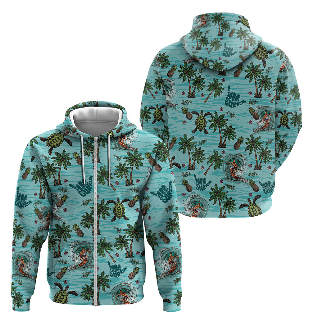 Aloha Hawaii Surfing Tropical Seamless Zip Hoodie LT14 - Polynesian Pride