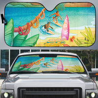 Surfing Paradise Hawaii Auto Sun Shade Tropical Flowers Beachy Vibes LT14 Multicolor - Polynesian Pride