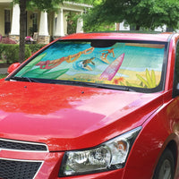Surfing Paradise Hawaii Auto Sun Shade Tropical Flowers Beachy Vibes LT14 - Polynesian Pride