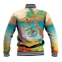 Surfing Paradise Hawaii Baseball Jacket Tropical Flowers Beachy Vibes LT14 - Polynesian Pride