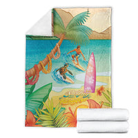 Surfing Paradise Hawaii Blanket Tropical Flowers Beachy Vibes LT14 - Polynesian Pride