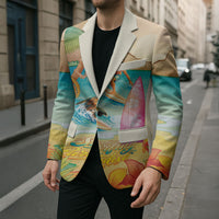 Surfing Paradise Hawaii Blazer Tropical Flowers Beachy Vibes LT14 - Polynesian Pride