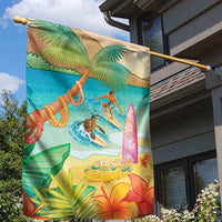 Surfing Paradise Hawaii Garden Flag Tropical Flowers Beachy Vibes LT14 - Polynesian Pride
