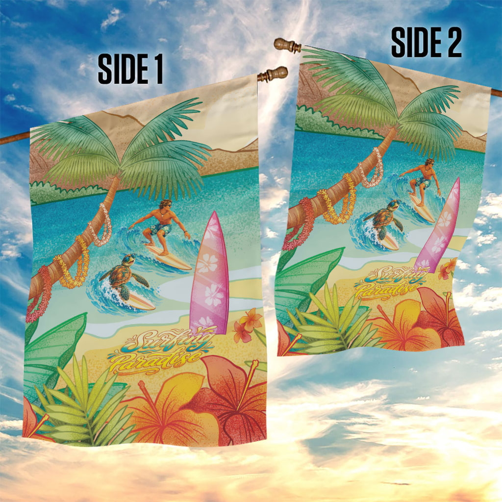 Surfing Paradise Hawaii Garden Flag Tropical Flowers Beachy Vibes LT14 - Polynesian Pride