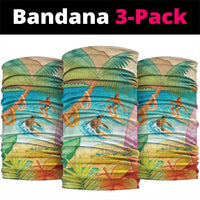 Surfing Paradise Hawaii Neck Gaiter Tropical Flowers Beachy Vibes LT14 package One Size: 25*50cm Multicolor - Polynesian Pride