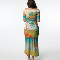Surfing Paradise Hawaii Puletasi Tropical Flowers Beachy Vibes LT14 - Polynesian Pride