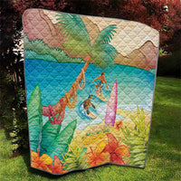 Surfing Paradise Hawaii Quilt Tropical Flowers Beachy Vibes LT14 - Polynesian Pride