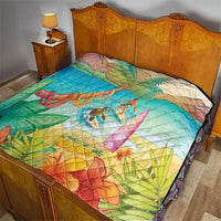 Surfing Paradise Hawaii Quilt Tropical Flowers Beachy Vibes LT14 - Polynesian Pride