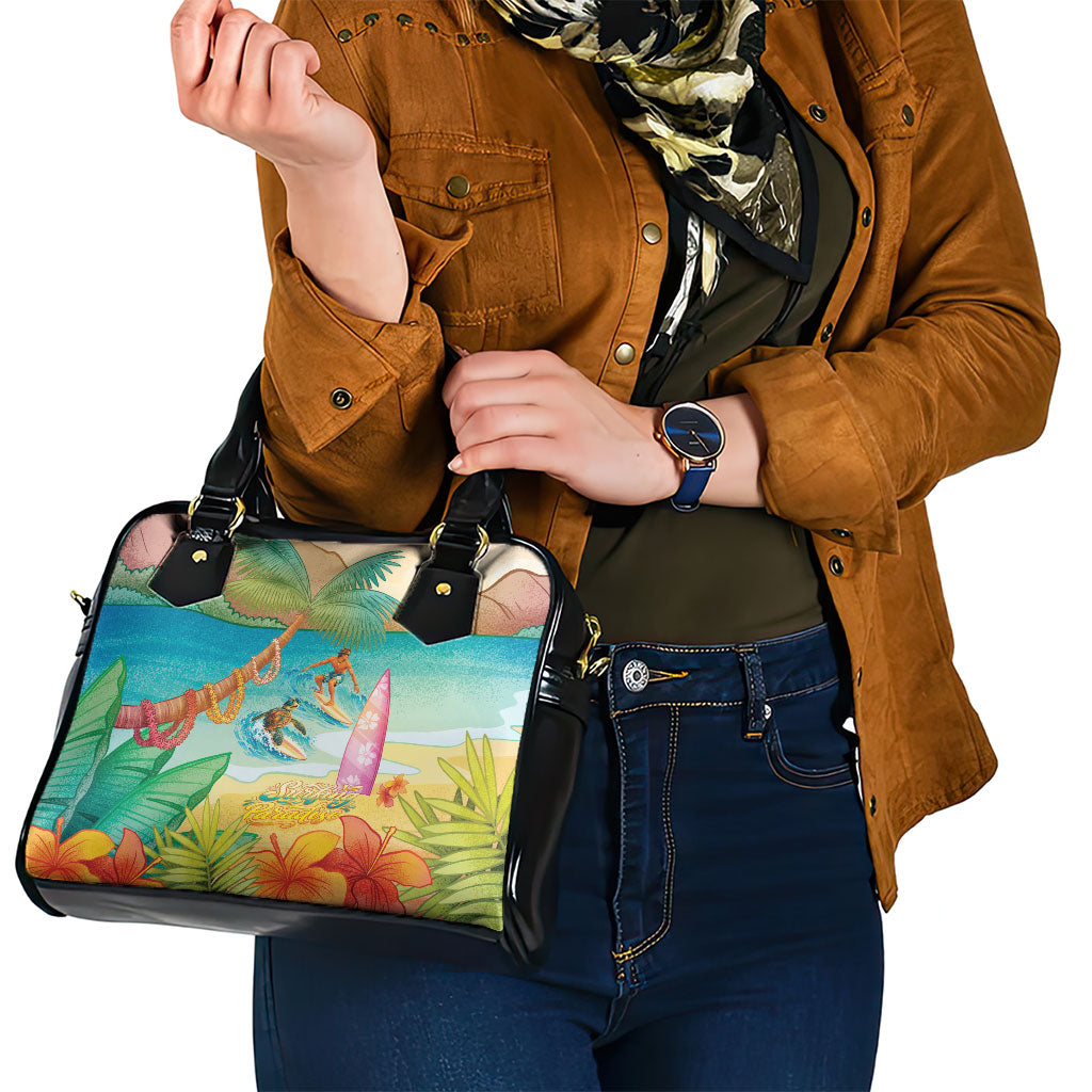 Surfing Paradise Hawaii Shoulder Handbag Tropical Flowers Beachy Vibes LT14 - Polynesian Pride