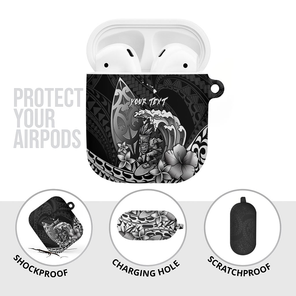 Hawaii Surfing Personalized AirPods Case Born To Surf Tiki Hawaiian Pattern LT14 - Polynesian Pride