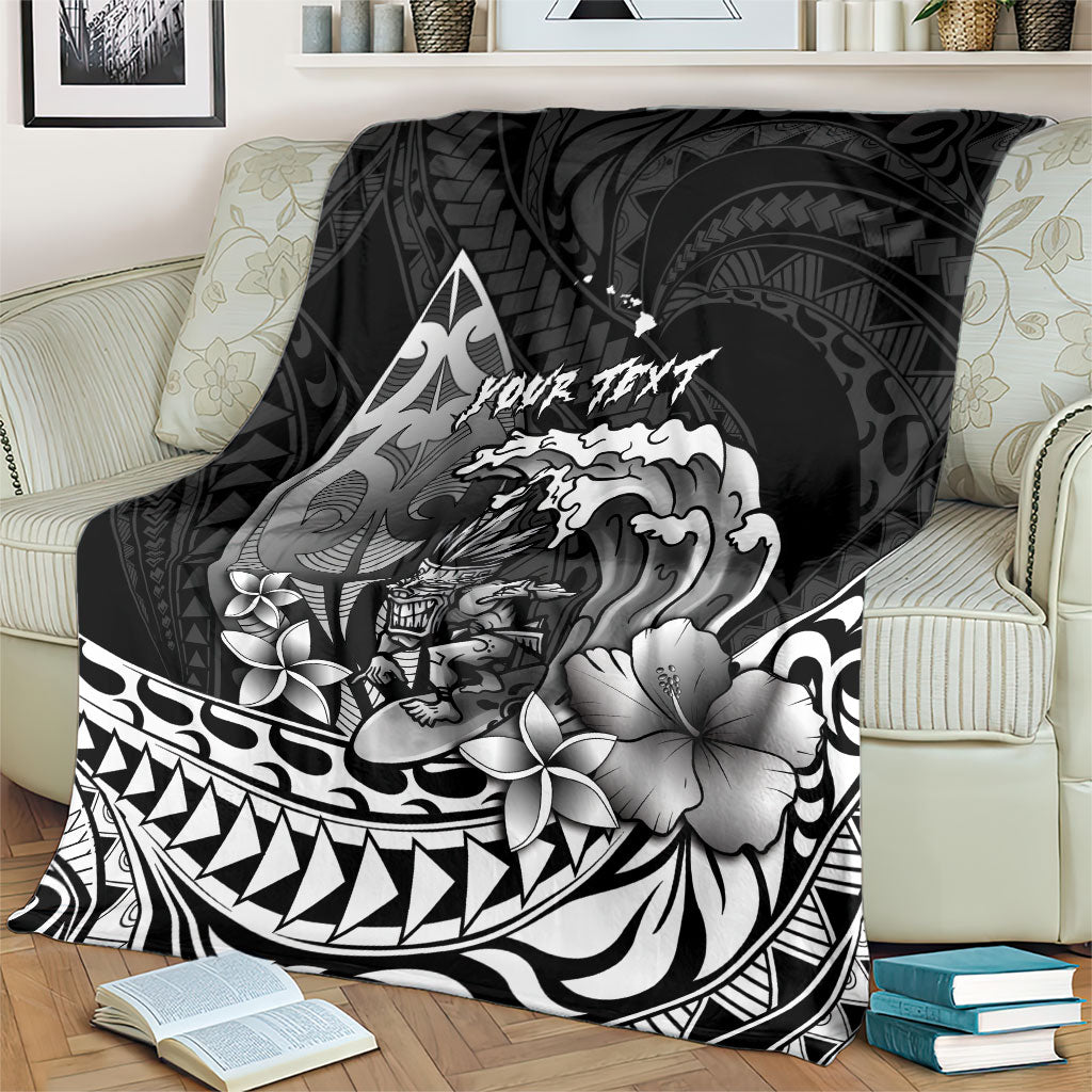 Hawaii Surfing Personalized Blanket Born To Surf Tiki Hawaiian Pattern LT14 - Polynesian Pride