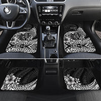 Hawaii Surfing Personalized Car Mats Born To Surf Tiki Hawaiian Pattern LT14 Set 4pcs Black - Polynesian Pride
