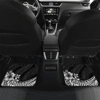 Hawaii Surfing Personalized Car Mats Born To Surf Tiki Hawaiian Pattern LT14 Set 2pcs - Back Black - Polynesian Pride