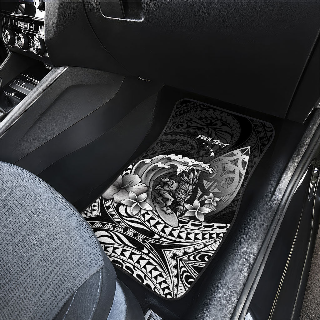 Hawaii Surfing Personalized Car Mats Born To Surf Tiki Hawaiian Pattern LT14 - Polynesian Pride