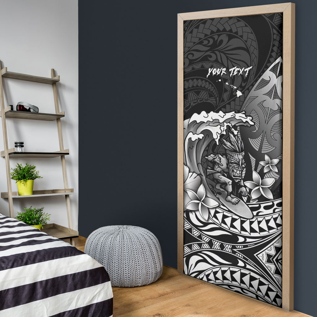 Hawaii Surfing Personalized Door Cover Born To Surf Tiki Hawaiian Pattern LT14 - Polynesian Pride
