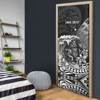 Hawaii Surfing Personalized Door Cover Born To Surf Tiki Hawaiian Pattern LT14 - Polynesian Pride