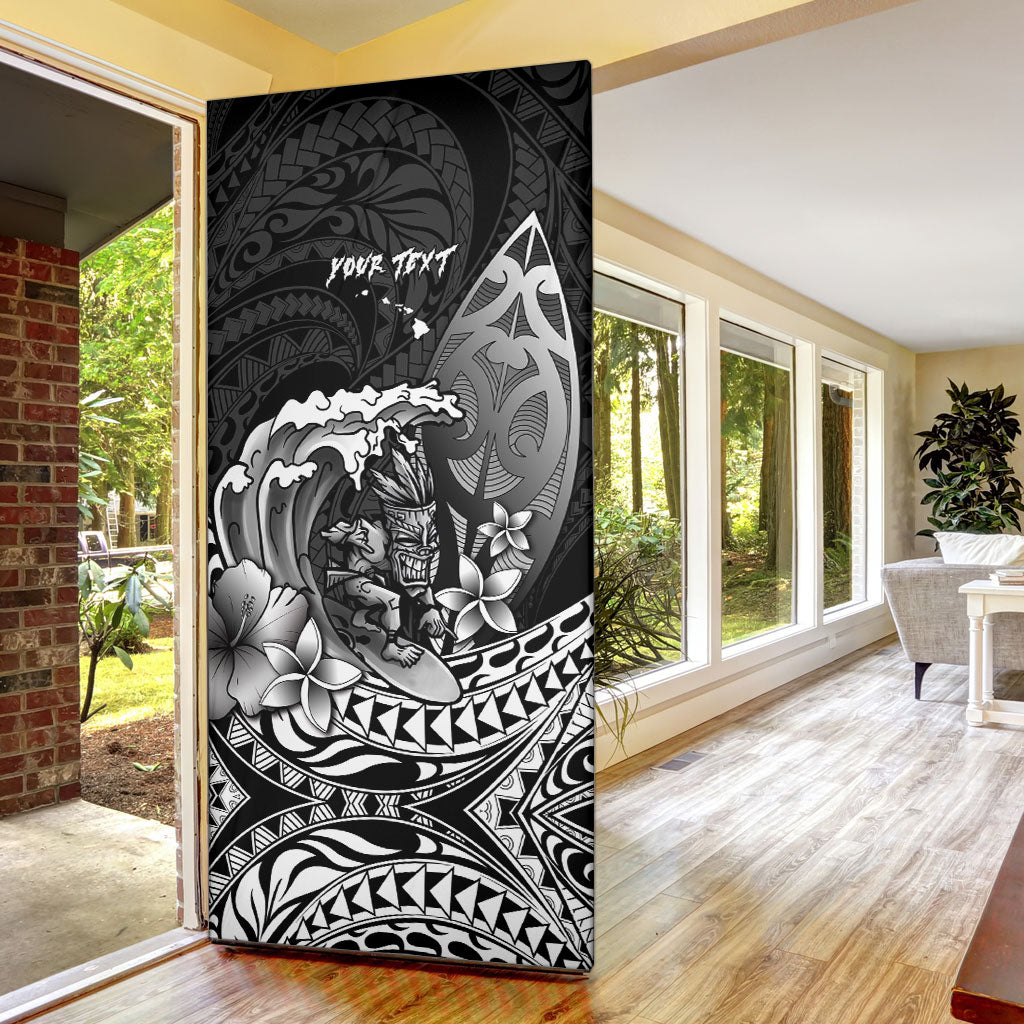 Hawaii Surfing Personalized Door Cover Born To Surf Tiki Hawaiian Pattern LT14 - Polynesian Pride