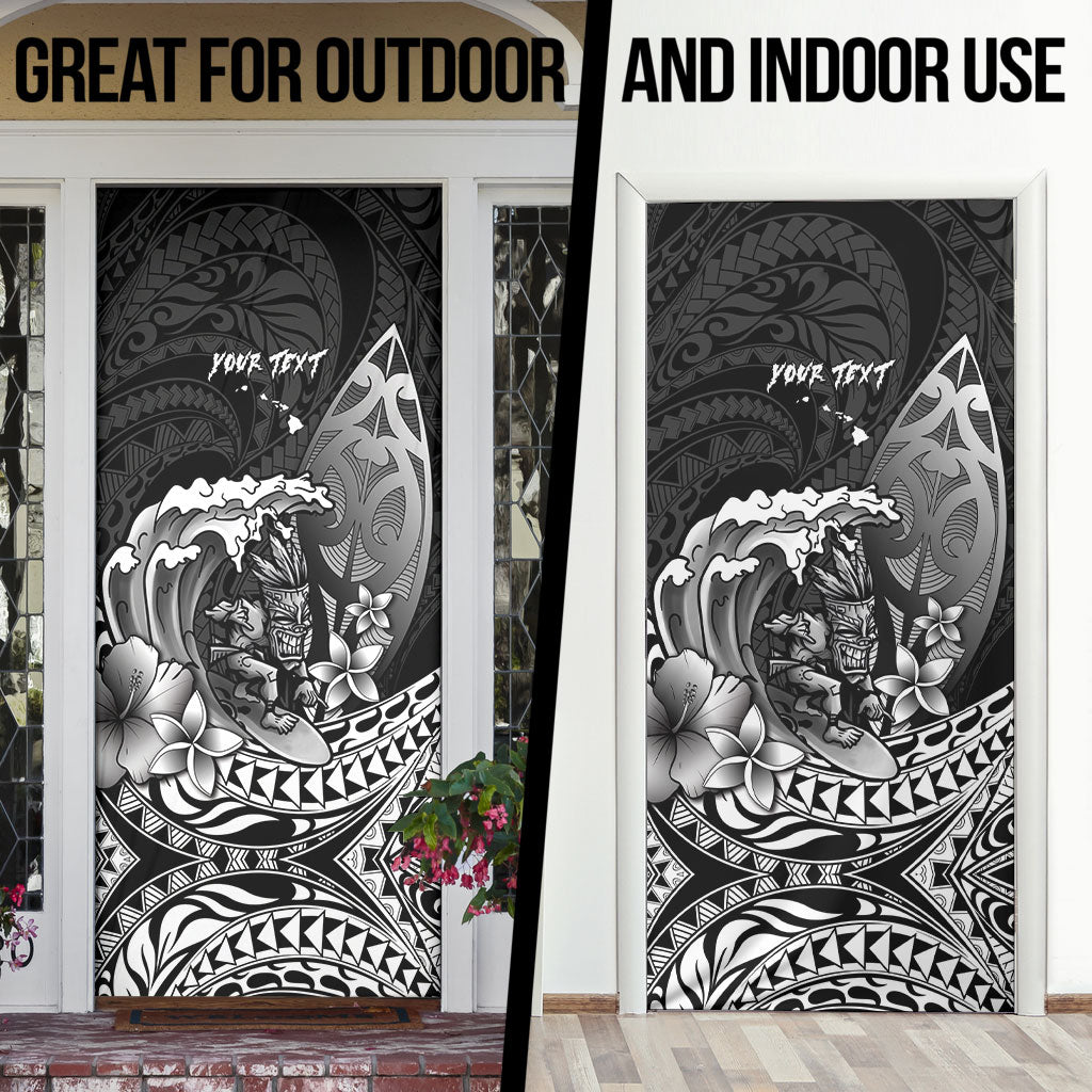 Hawaii Surfing Personalized Door Cover Born To Surf Tiki Hawaiian Pattern LT14 - Polynesian Pride