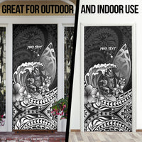 Hawaii Surfing Personalized Door Cover Born To Surf Tiki Hawaiian Pattern LT14 - Polynesian Pride