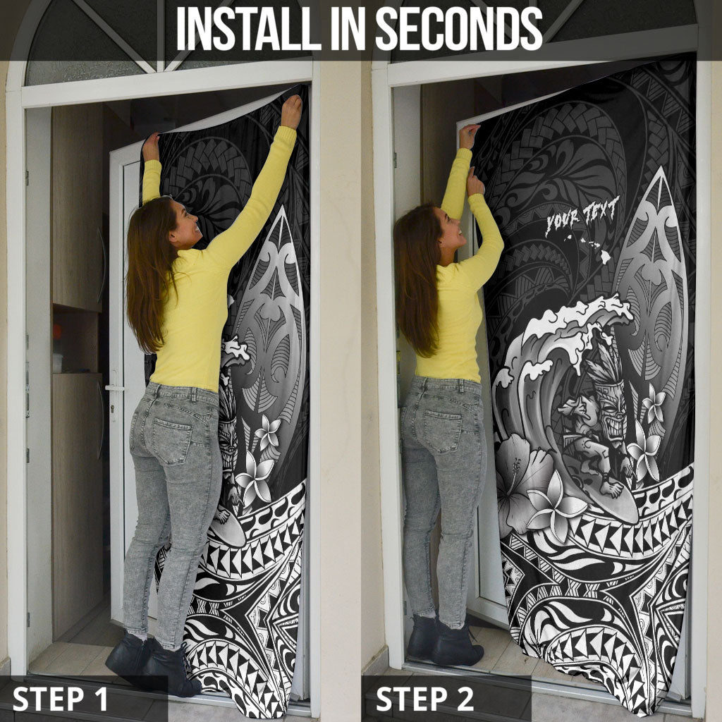 Hawaii Surfing Personalized Door Cover Born To Surf Tiki Hawaiian Pattern LT14 - Polynesian Pride