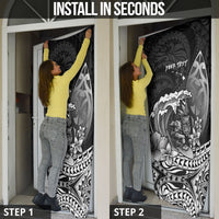 Hawaii Surfing Personalized Door Cover Born To Surf Tiki Hawaiian Pattern LT14 - Polynesian Pride