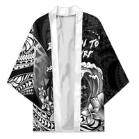 Hawaii Surfing Personalized Kimono Born To Surf Tiki Hawaiian Pattern LT14 Unisex Black - Polynesian Pride