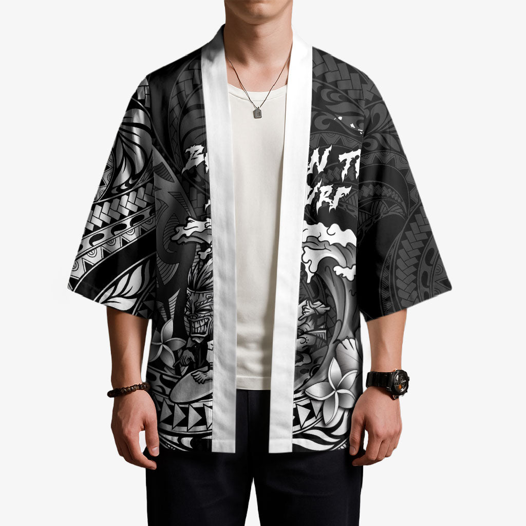 Hawaii Surfing Personalized Kimono Born To Surf Tiki Hawaiian Pattern LT14 - Polynesian Pride