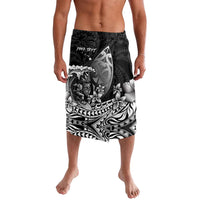 Hawaii Surfing Personalized Lavalava Born To Surf Tiki Hawaiian Pattern LT14 Black - Polynesian Pride
