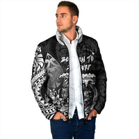 Hawaii Surfing Personalized Padded Jacket Born To Surf Tiki Hawaiian Pattern LT14 - Polynesian Pride