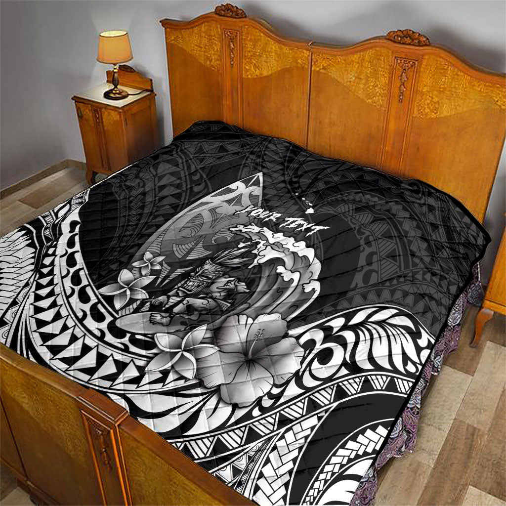 Hawaii Surfing Personalized Quilt Born To Surf Tiki Hawaiian Pattern LT14 - Polynesian Pride