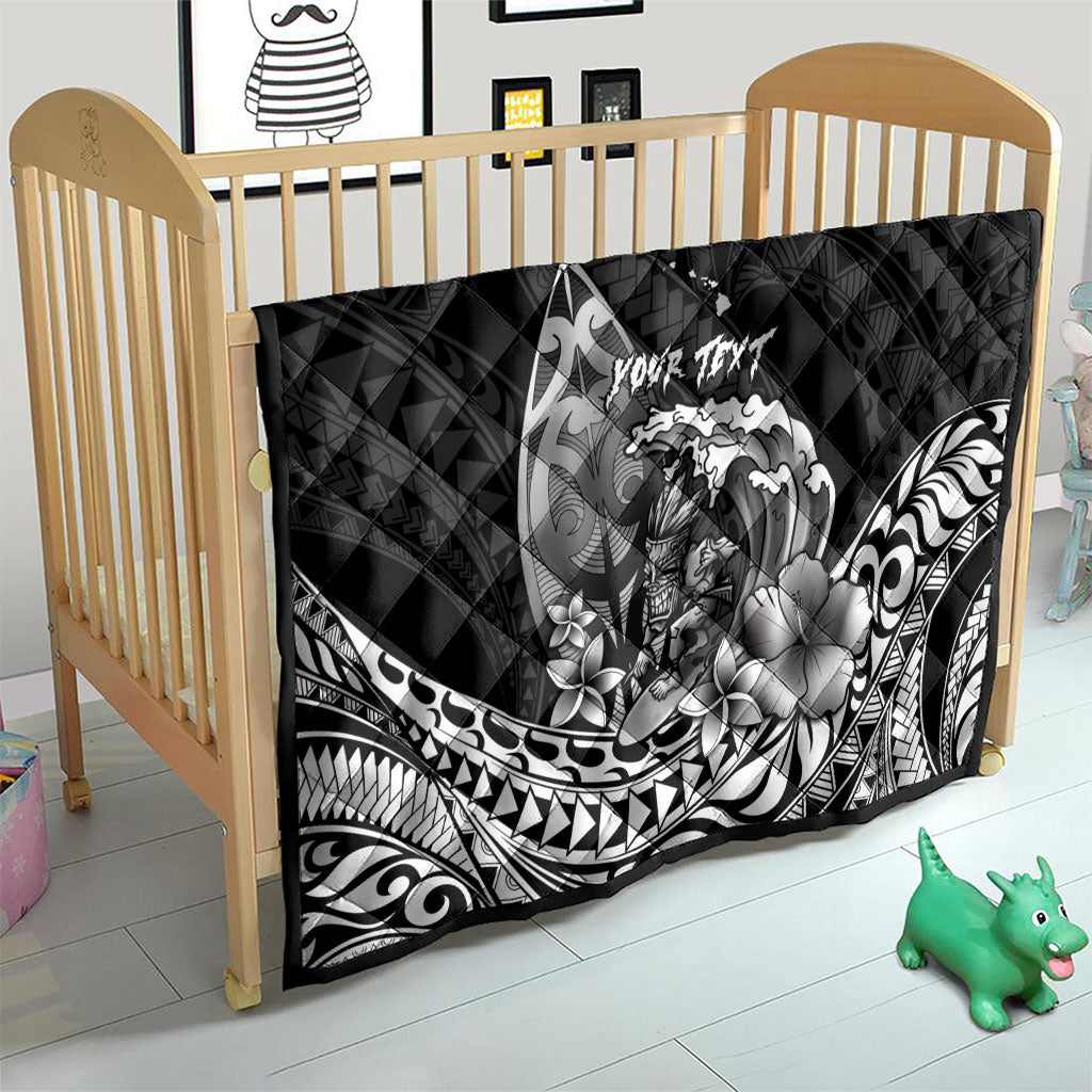 Hawaii Surfing Personalized Quilt Born To Surf Tiki Hawaiian Pattern LT14 - Polynesian Pride