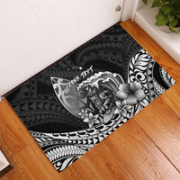 Hawaii Surfing Personalized Rubber Doormat Born To Surf Tiki Hawaiian Pattern LT14 - Polynesian Pride