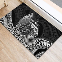 Hawaii Surfing Personalized Rubber Doormat Born To Surf Tiki Hawaiian Pattern LT14 - Polynesian Pride