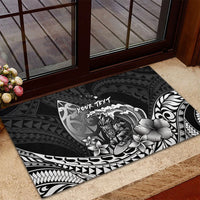 Hawaii Surfing Personalized Rubber Doormat Born To Surf Tiki Hawaiian Pattern LT14 - Polynesian Pride