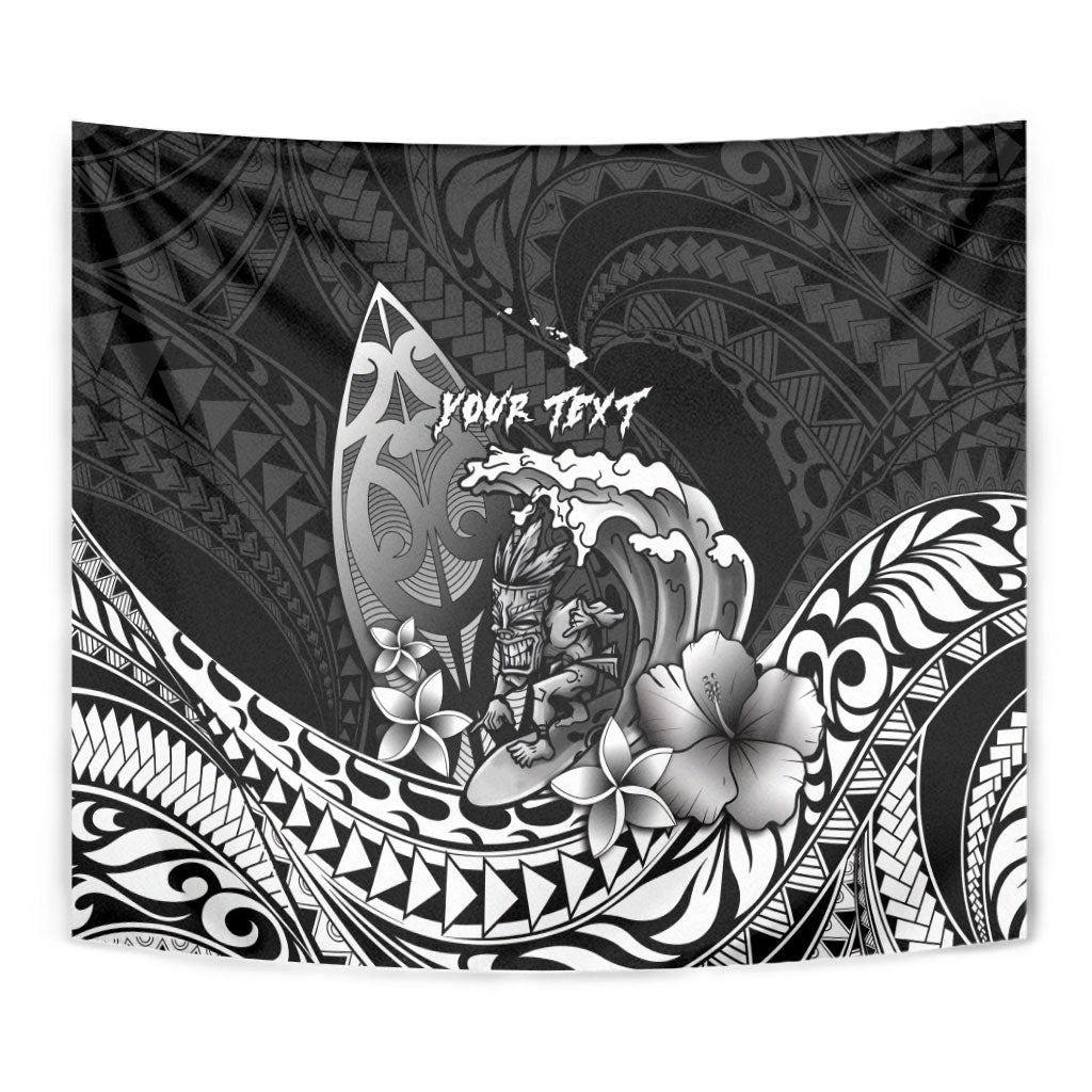 Hawaii Surfing Personalized Tapestry Born To Surf Tiki Hawaiian Pattern LT14 - Polynesian Pride