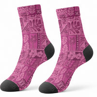 Hawaii Rainforest Beach Tropical Flowers Crew Socks LT14 - Polynesian Pride