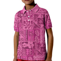 Hawaii Rainforest Beach Tropical Flowers Kid Polo Shirt LT14 Kid Pink - Polynesian Pride